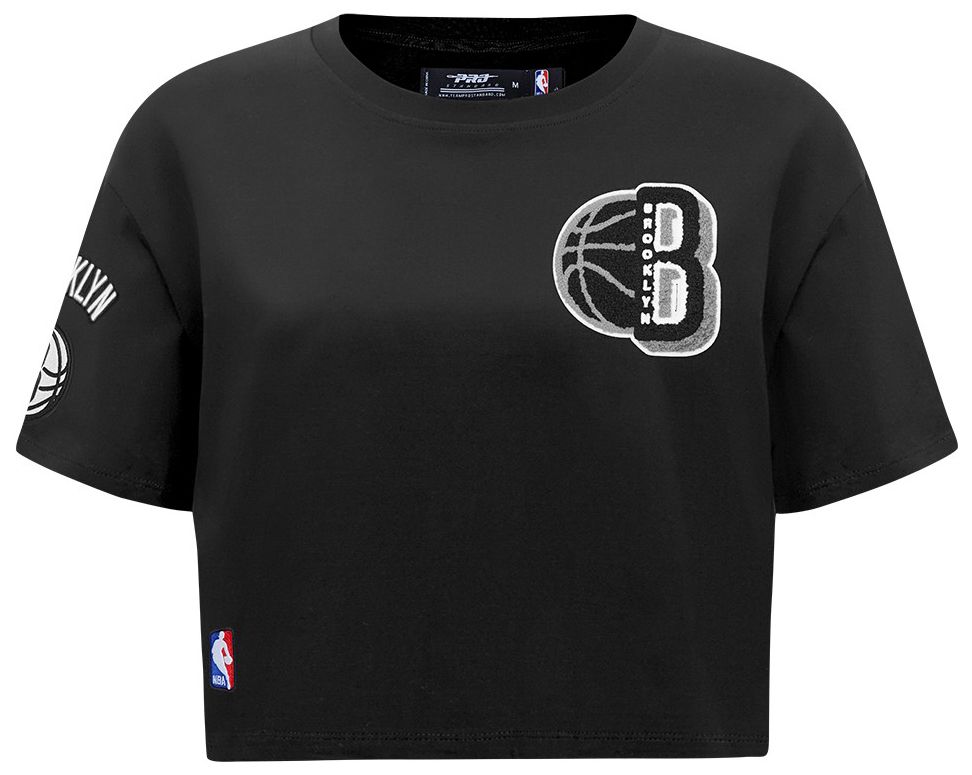 Pro Standard Women's Brooklyn Nets Black Mash Up Boxy T-Shirt product image