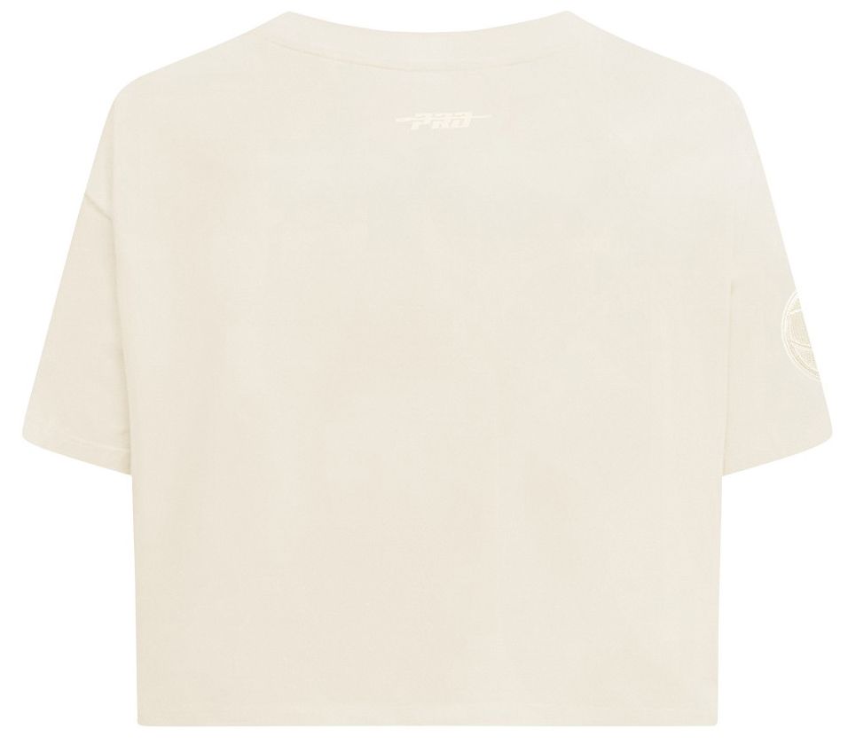 Pro Standard Women's Brooklyn Nets Off White Neutral Boxy T-Shirt product image