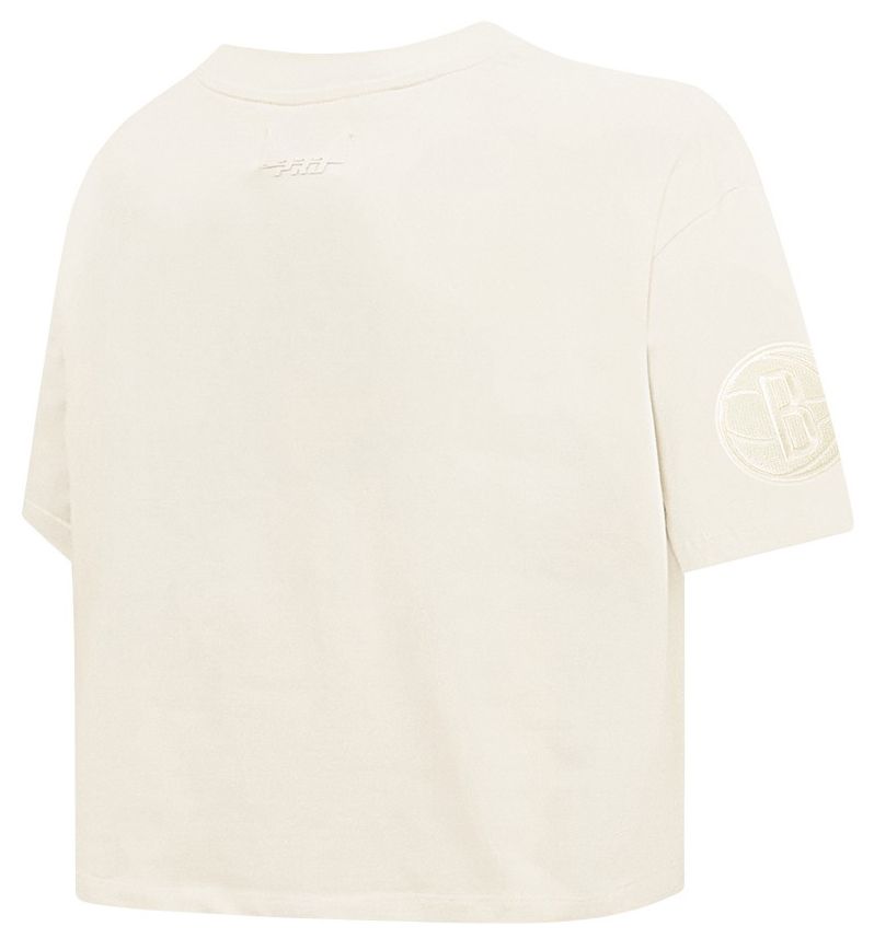 Pro Standard Women's Brooklyn Nets Off White Neutral Boxy T-Shirt product image