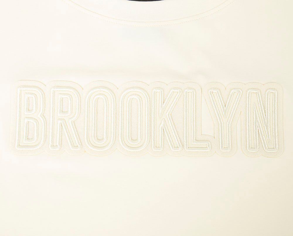 Pro Standard Women's Brooklyn Nets Off White Neutral Boxy T-Shirt product image