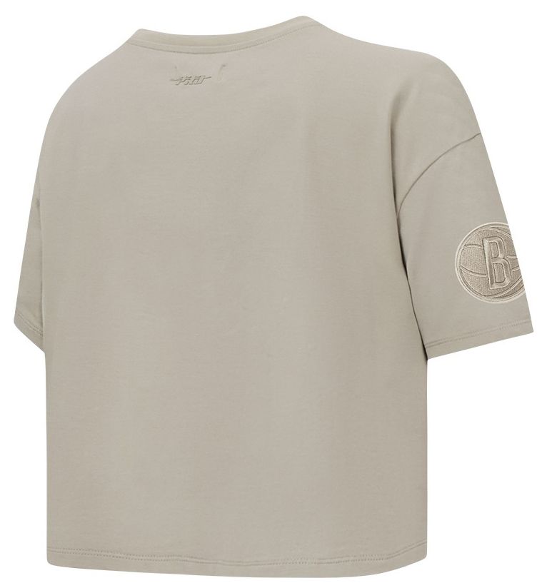 Pro Standard Women's Brooklyn Nets Taupe Neutral Boxy T-Shirt product image