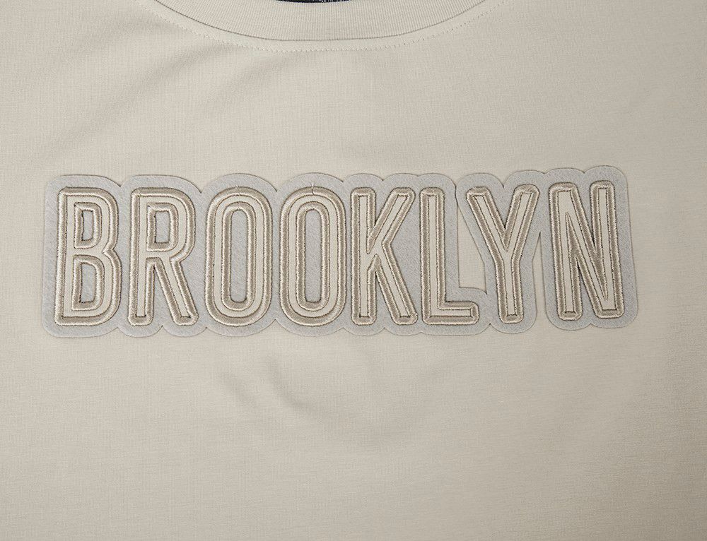 Pro Standard Women's Brooklyn Nets Taupe Neutral Boxy T-Shirt product image