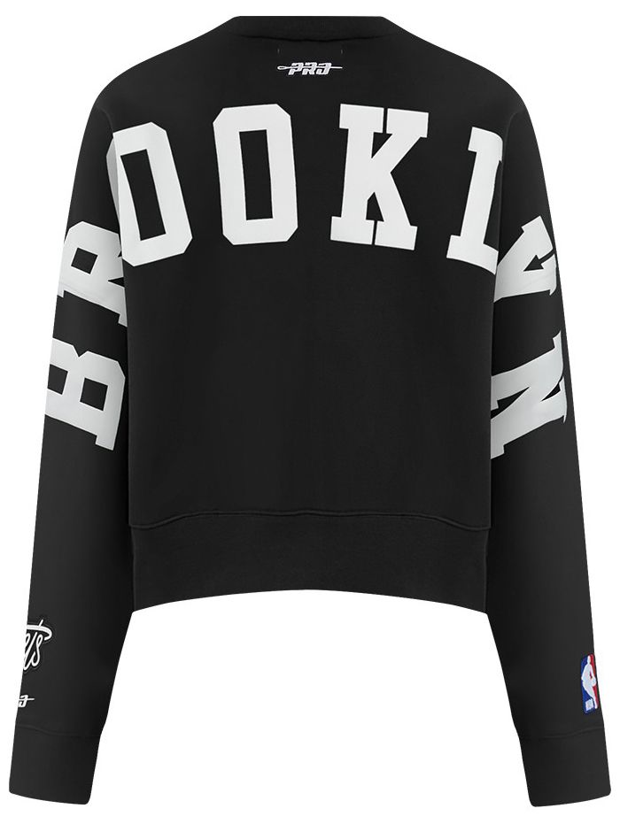 Pro Standard Women's Brooklyn Nets Black Wingspan Fleece Crewneck Sweatshirt product image