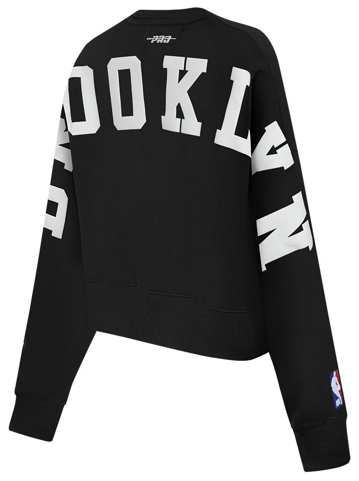 Pro Standard Women's Brooklyn Nets Black Wingspan Fleece Crewneck Sweatshirt product image