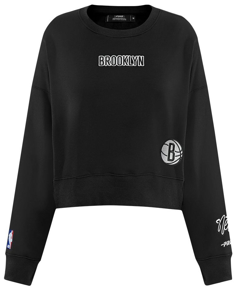 Pro Standard Women's Brooklyn Nets Black Wingspan Fleece Crewneck Sweatshirt product image