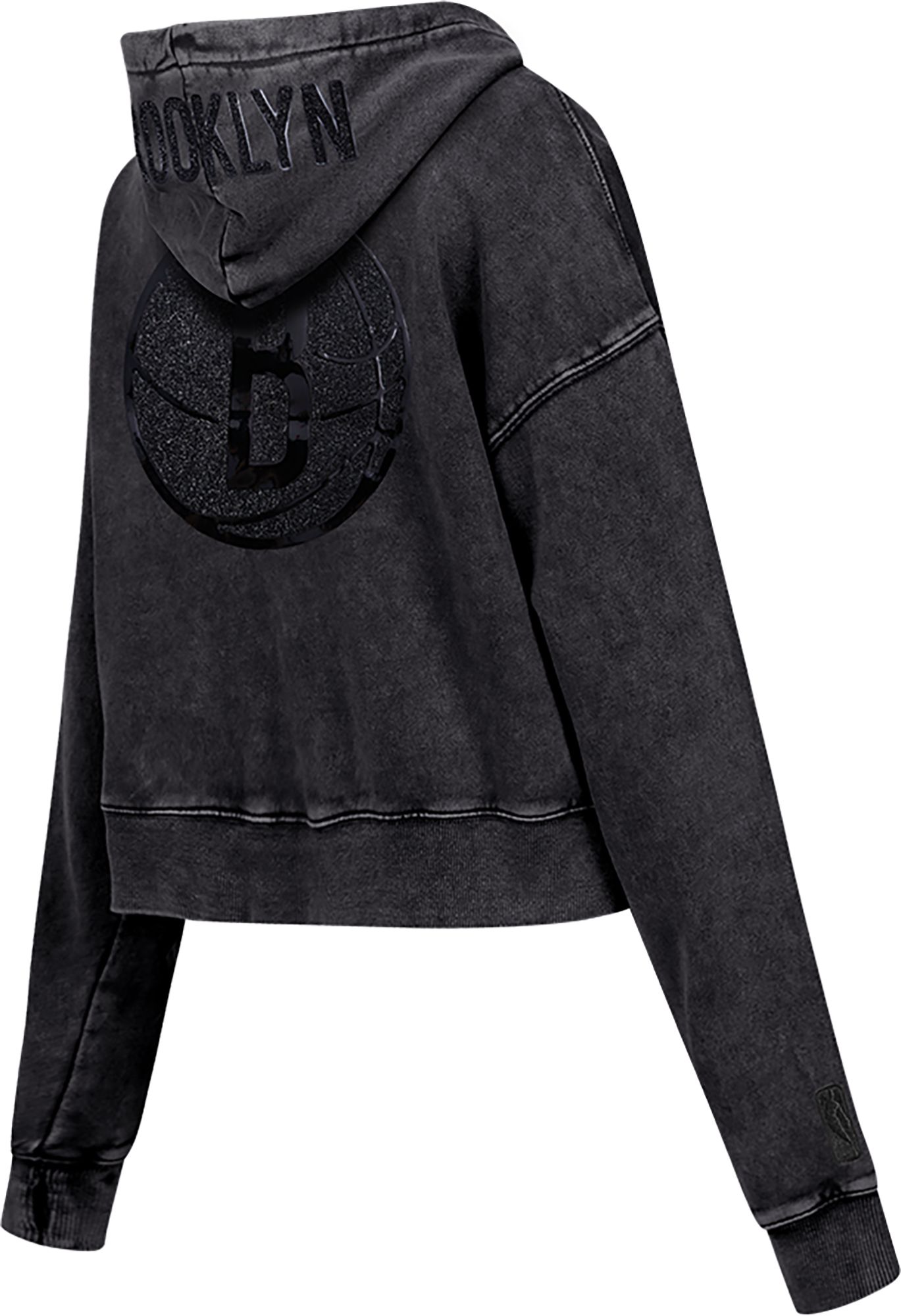Pro Standard Women's Brooklyn Nets Black Crystalline Cropped Pullover Hoodie product image