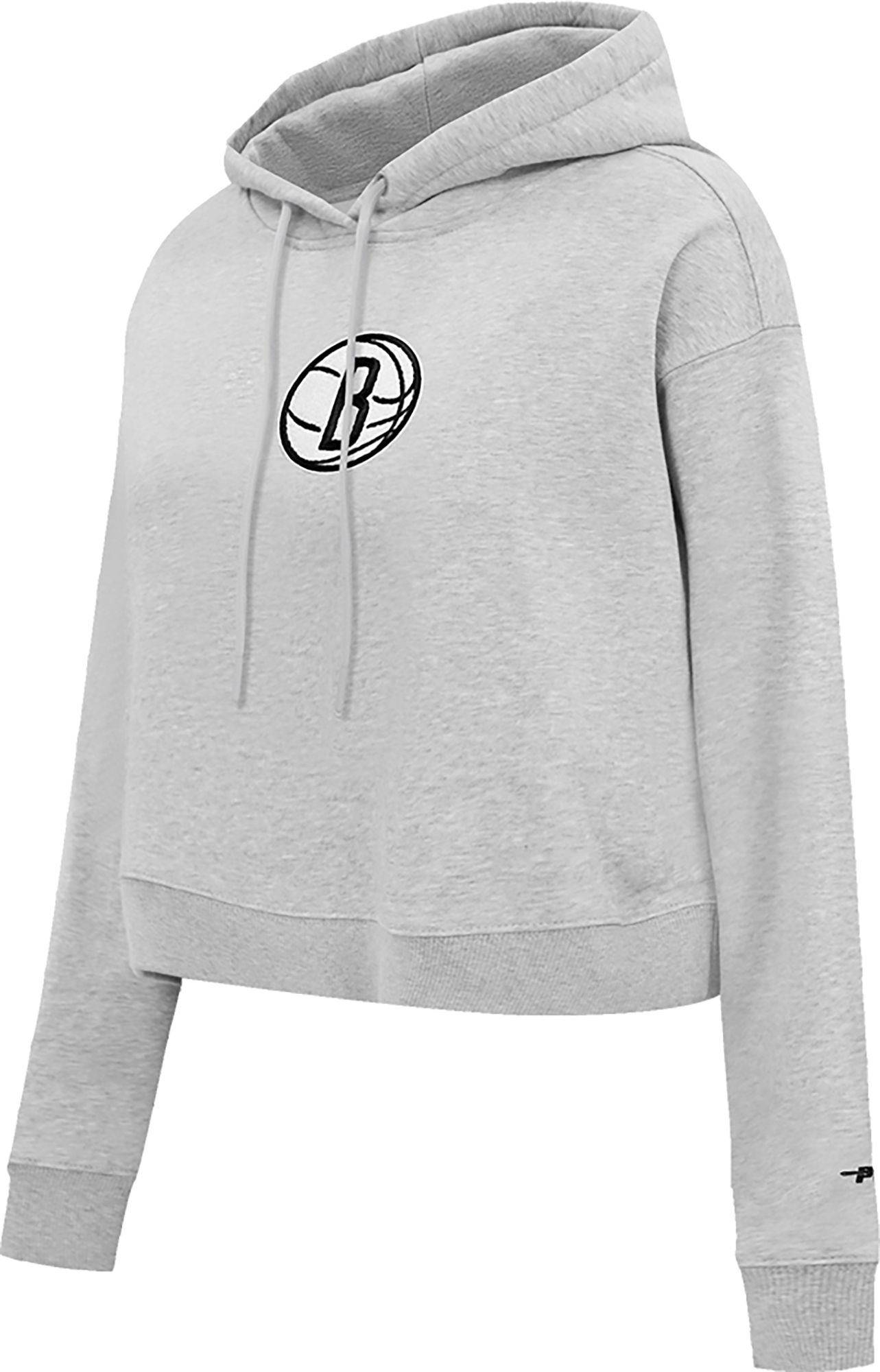 Pro Standard Women's Brooklyn Nets Grey Cropped Fleece Pullover Hoodie product image