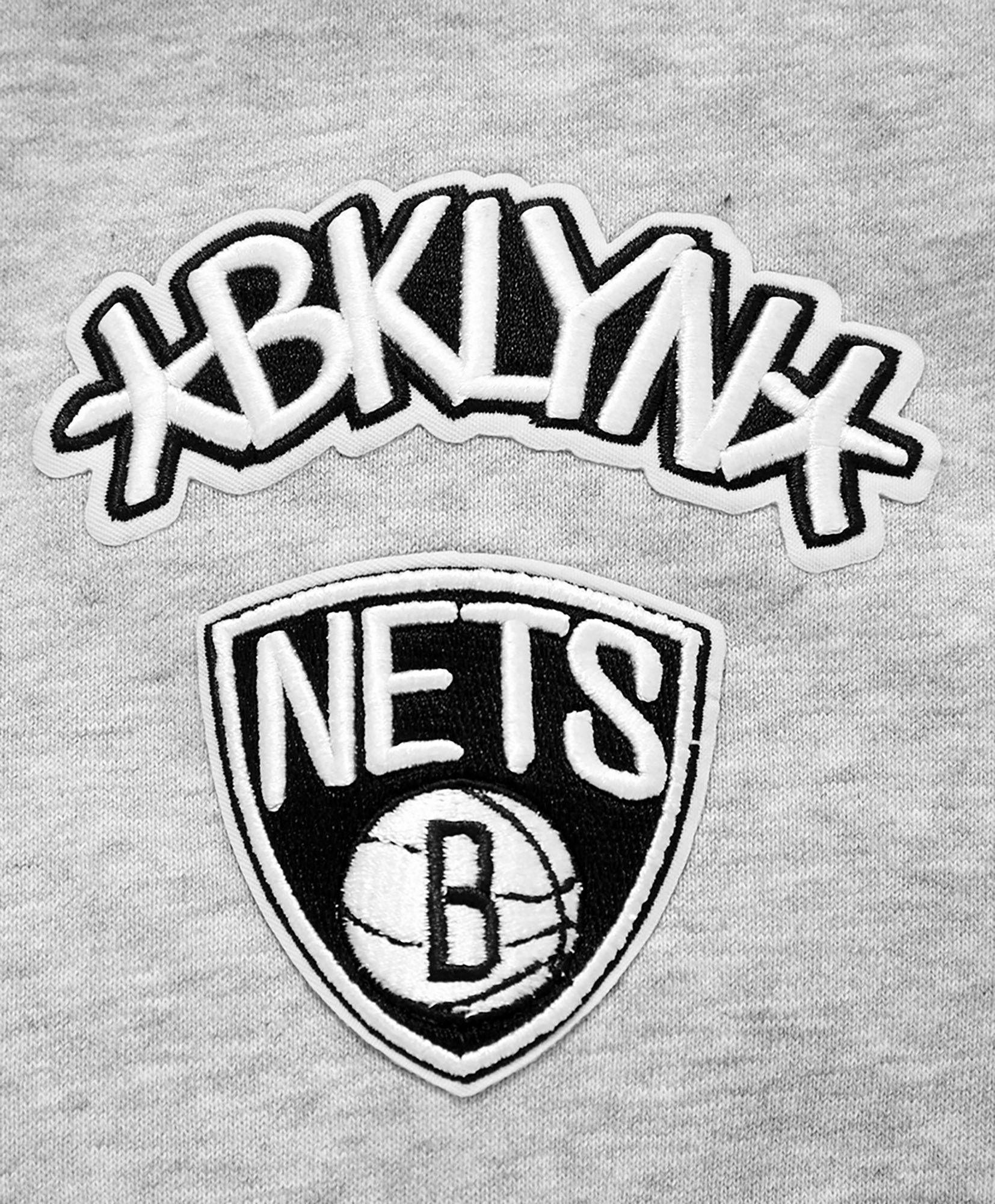 Pro Standard Women's Brooklyn Nets Grey Cropped Fleece Pullover Hoodie product image