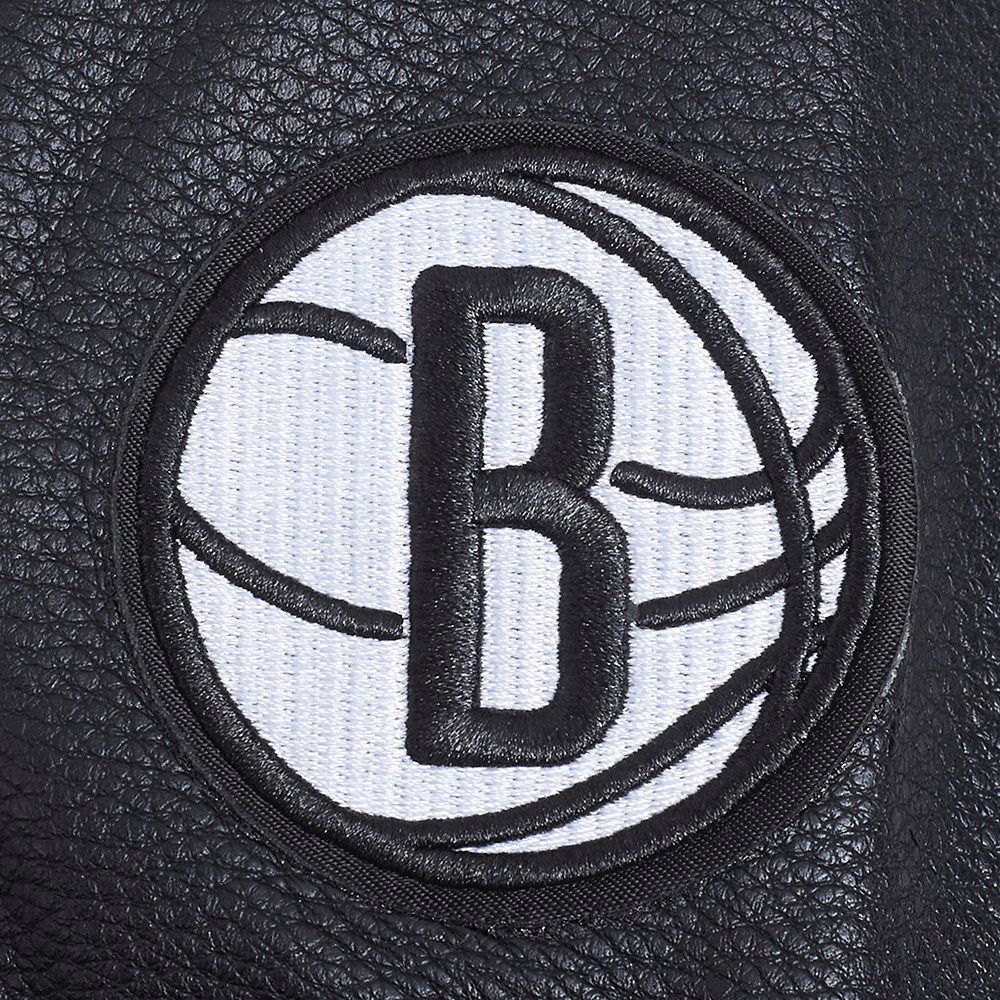 Pro Standard Women's Brooklyn Nets Black Mash Up Rib Wool Varsity Jacket product image
