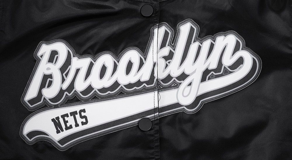 Pro Standard Women's Brooklyn Nets Black Script Tail Satin Jacket product image