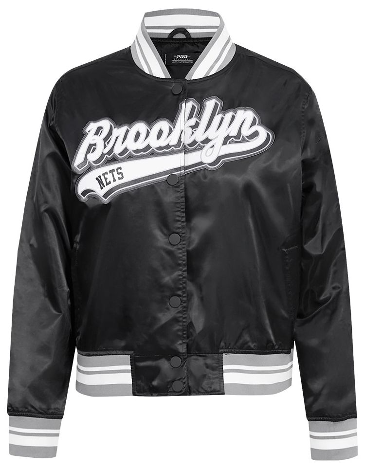 Pro Standard Women's Brooklyn Nets Black Script Tail Satin Jacket product image