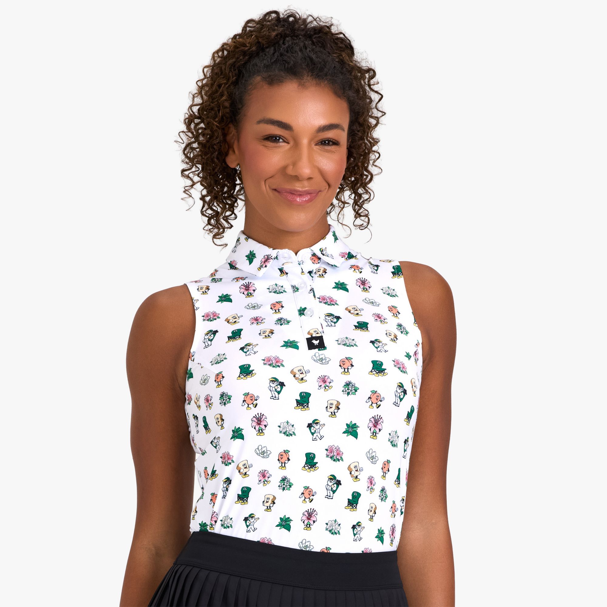 Bad Birdie Women's Amateurs Icon Print Sleeveless Core Performance Golf Polo product image