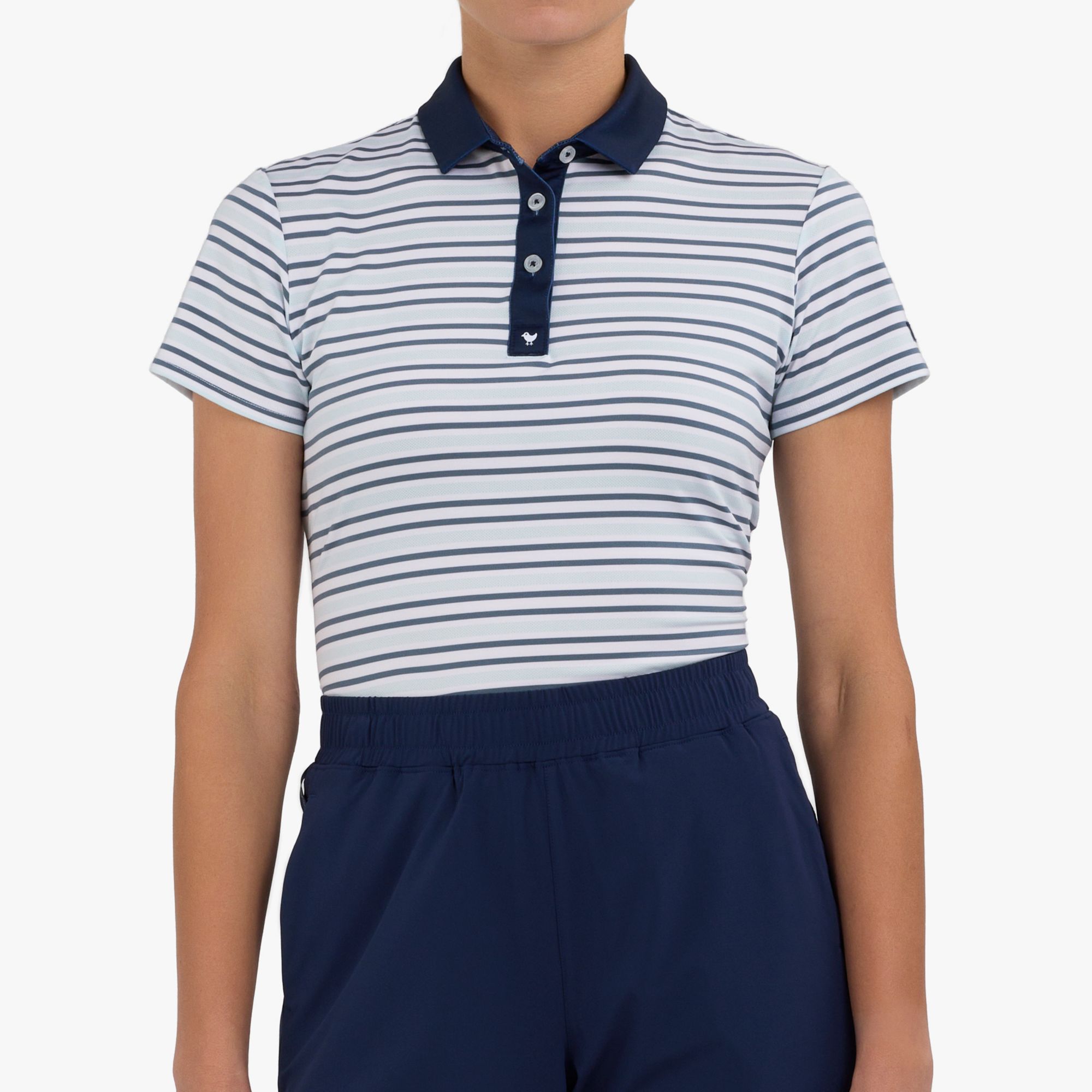 Bad Birdie Women's Striped Short Sleeve Core Performance Golf Polo product image