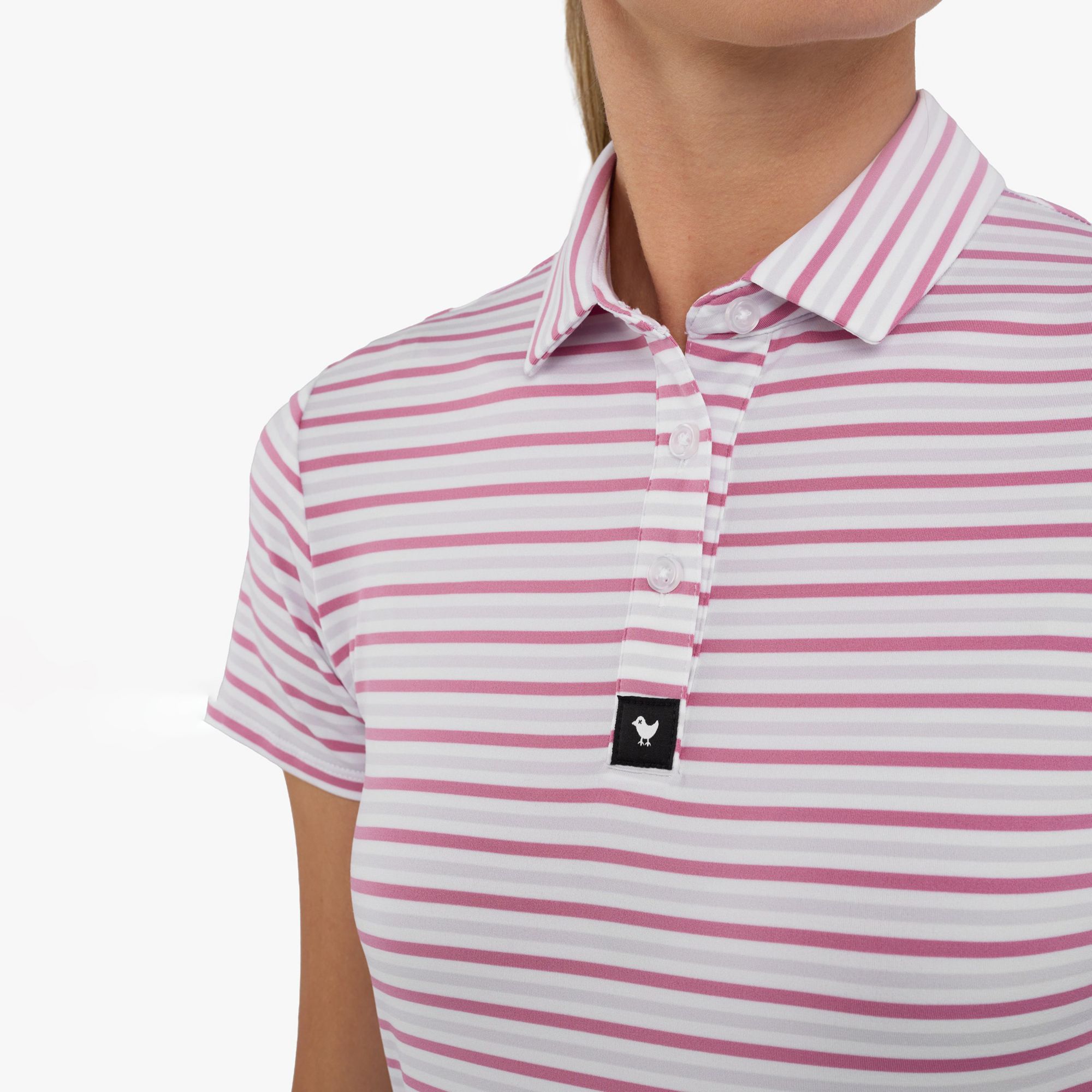 Bad Birdie Women's Striped Short Sleeve Core Performance Golf Polo product image