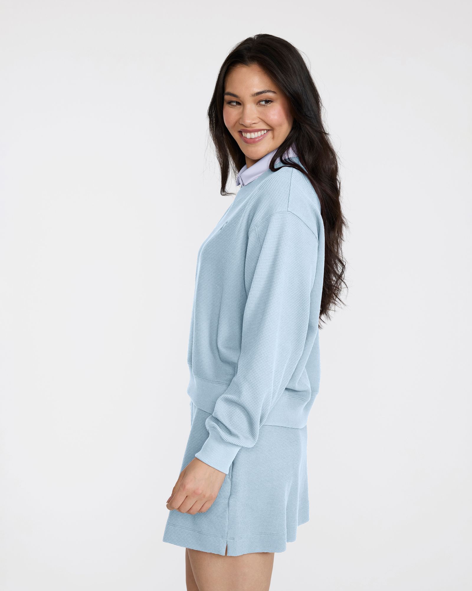 Bad Birdie Women's Waffle V-Neck Long Sleeve Golf Pullover product image