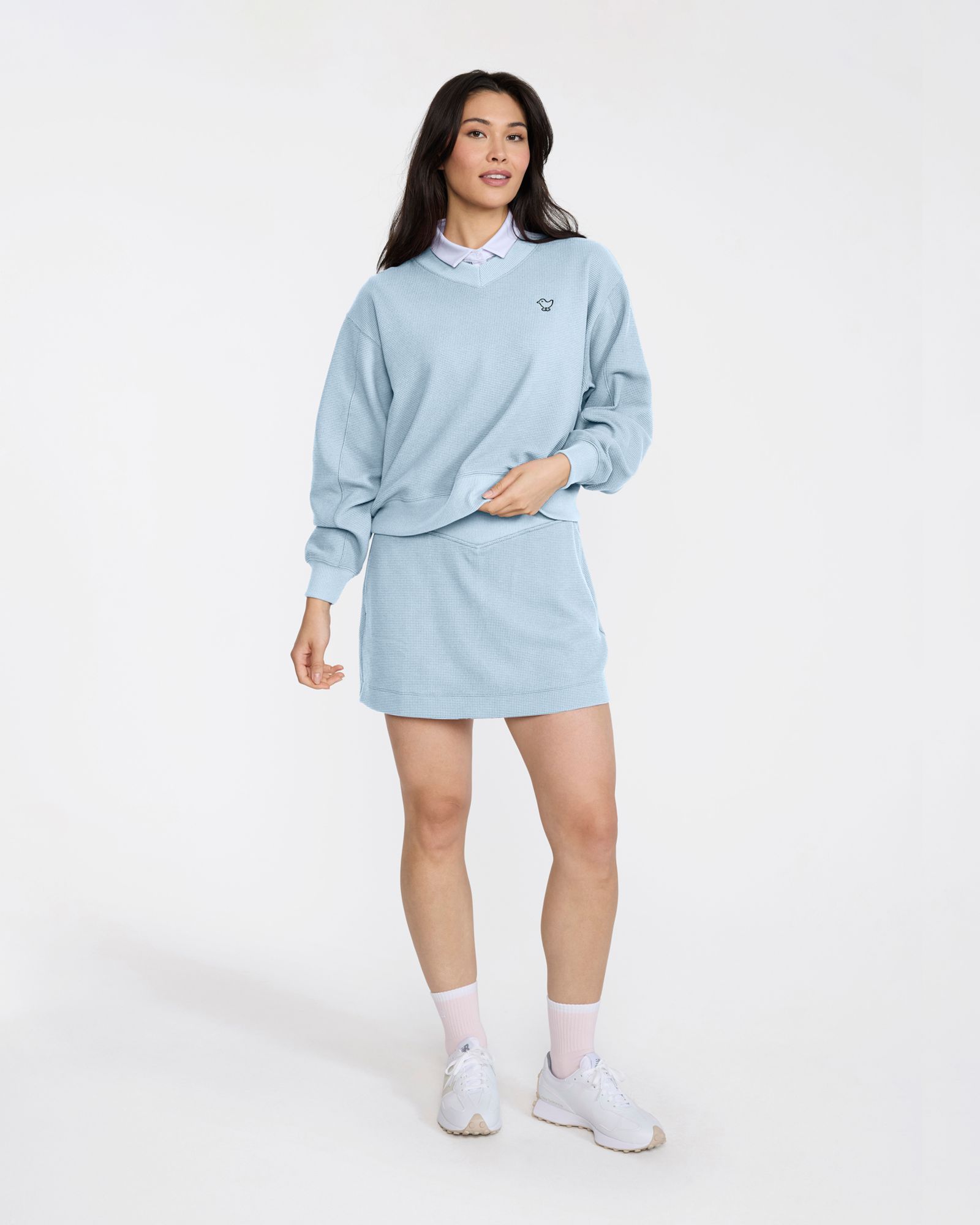 Bad Birdie Women's Waffle V-Neck Long Sleeve Golf Pullover product image