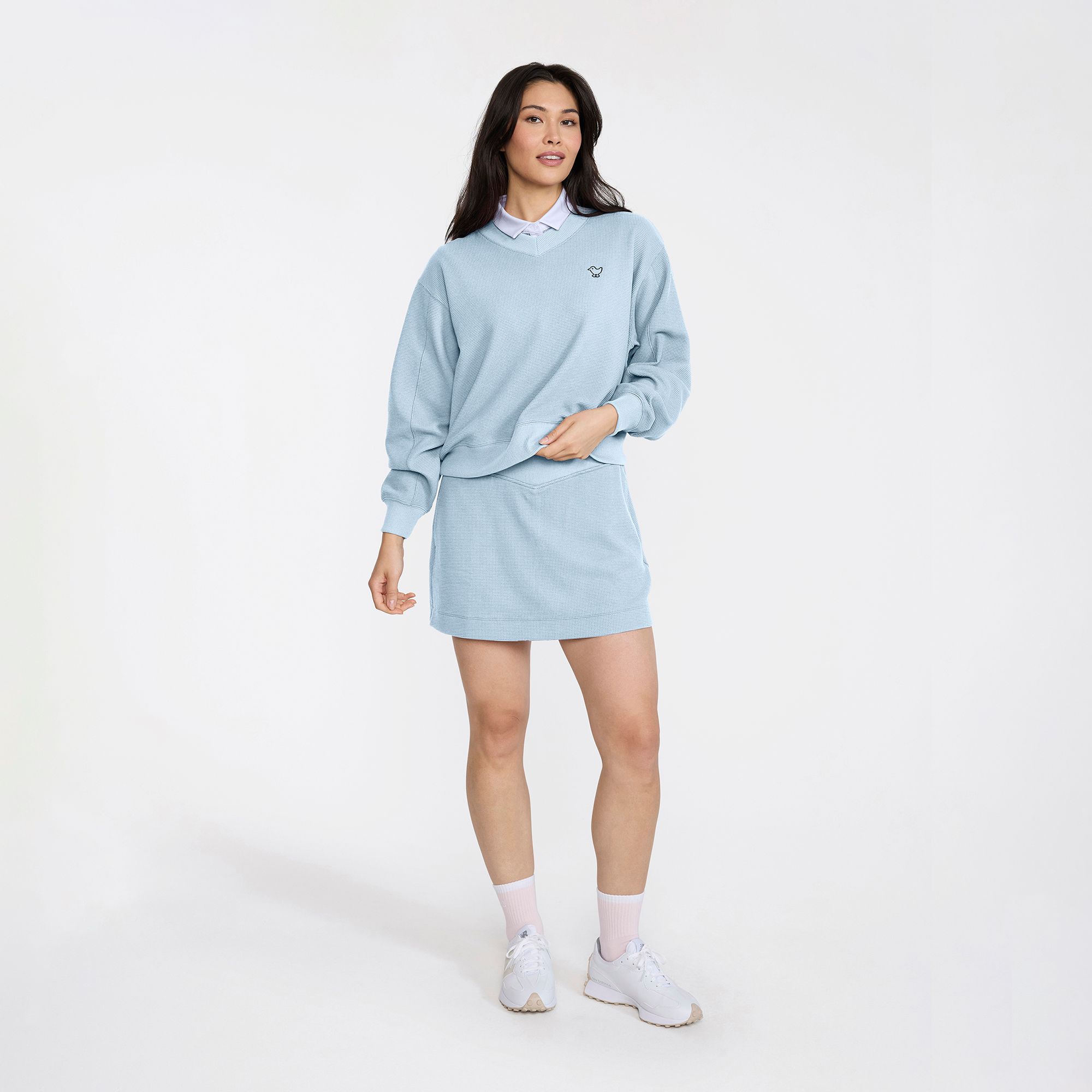 Bad Birdie Women's Waffle V-Neck Long Sleeve Golf Pullover product image