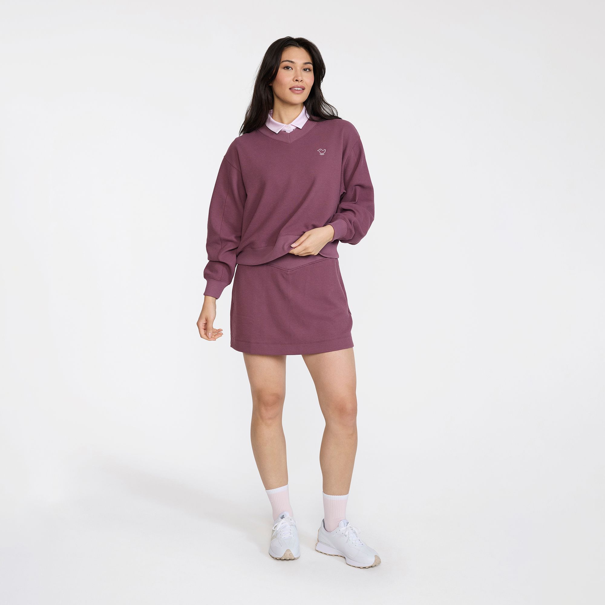 Bad Birdie Women's Waffle V-Neck Long Sleeve Golf Pullover product image