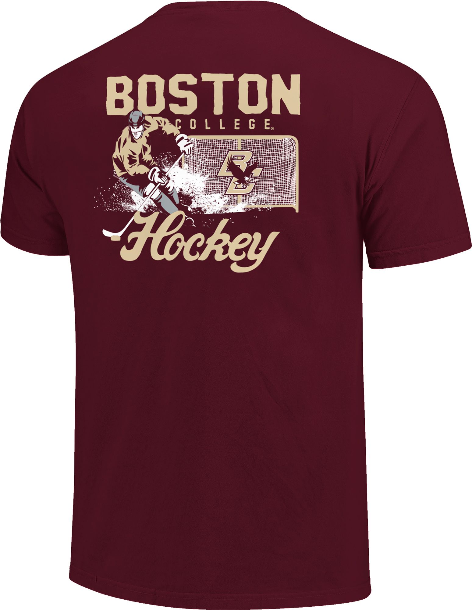 Image One Men's Boston College Eagles Maroon Vintage Hockey T-Shirt product image