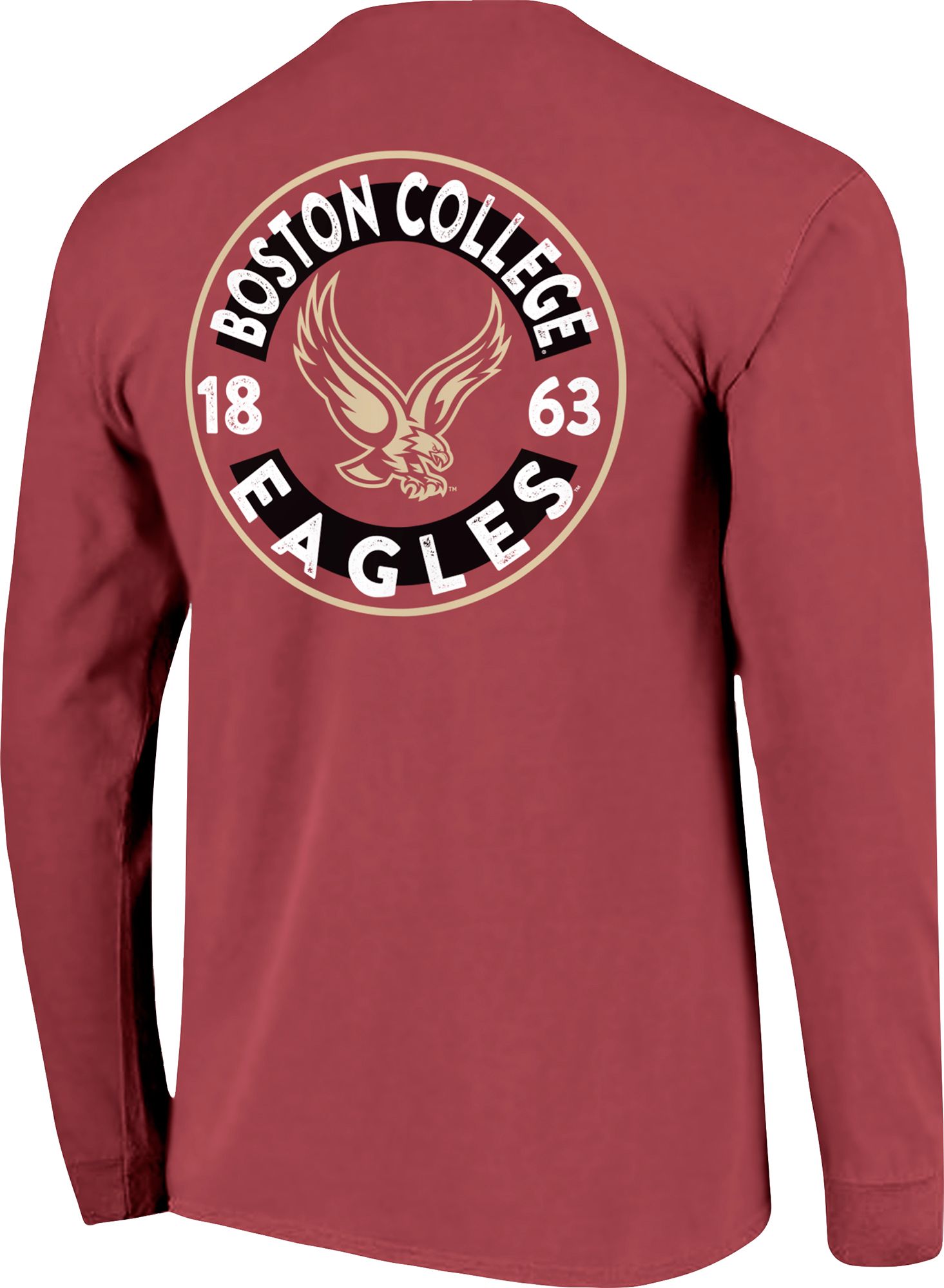 Image One Men's Boston College Eagles Maroon Mascot Circle Long-Sleeve T-Shirt product image