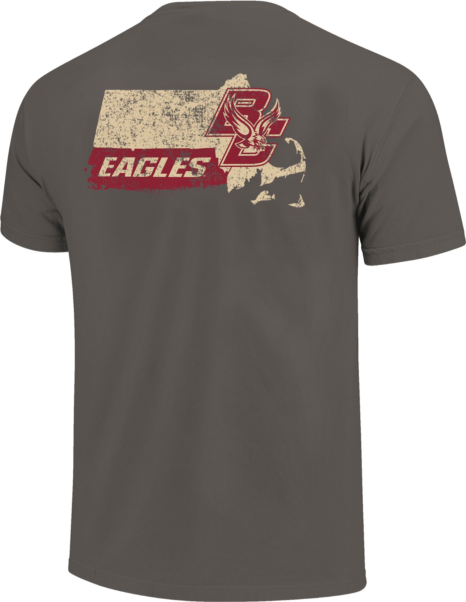 Image One Men's Boston College Eagles Grey Football Stripes T-Shirt product image