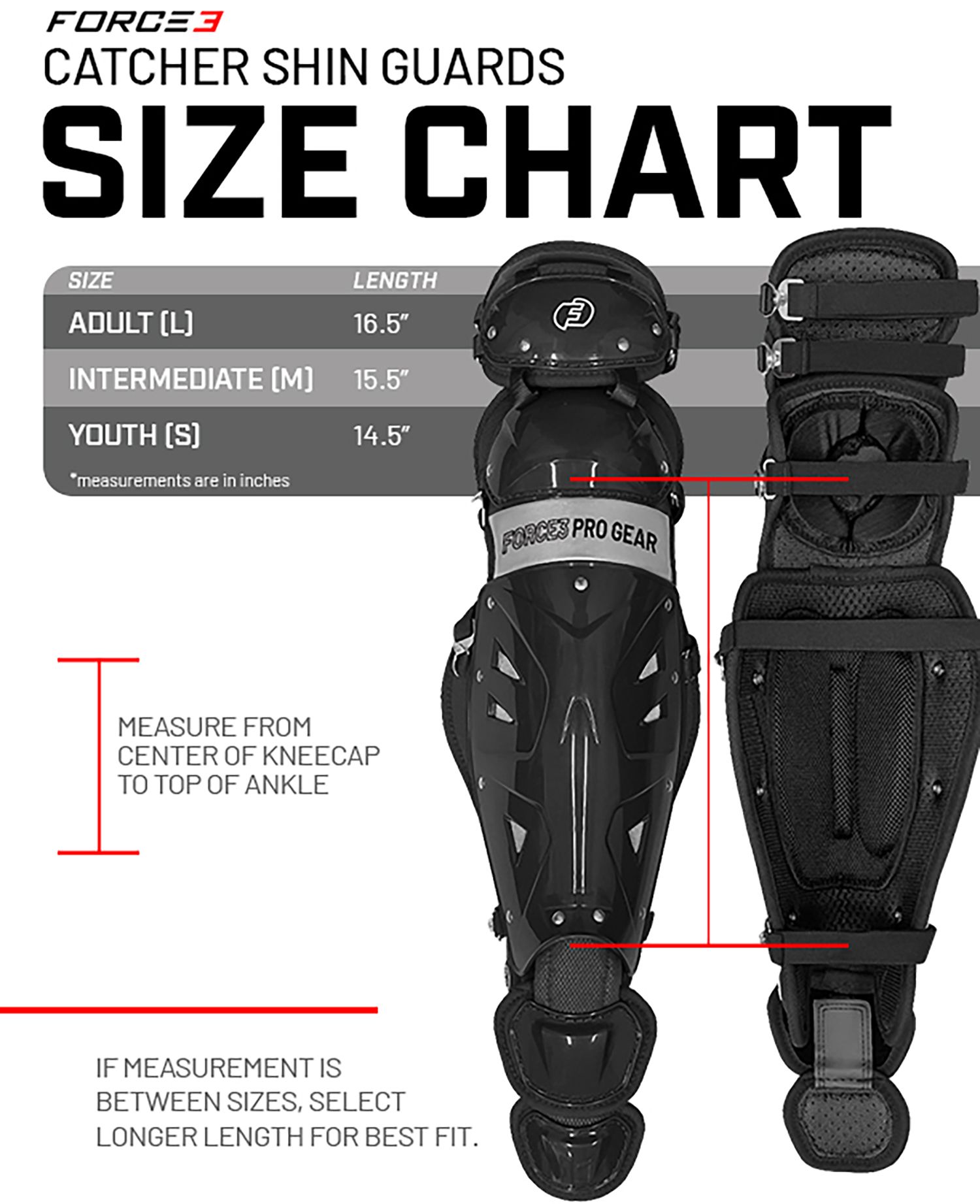Force3 Pro Gear Intermediate Catcher Leg Guards product image