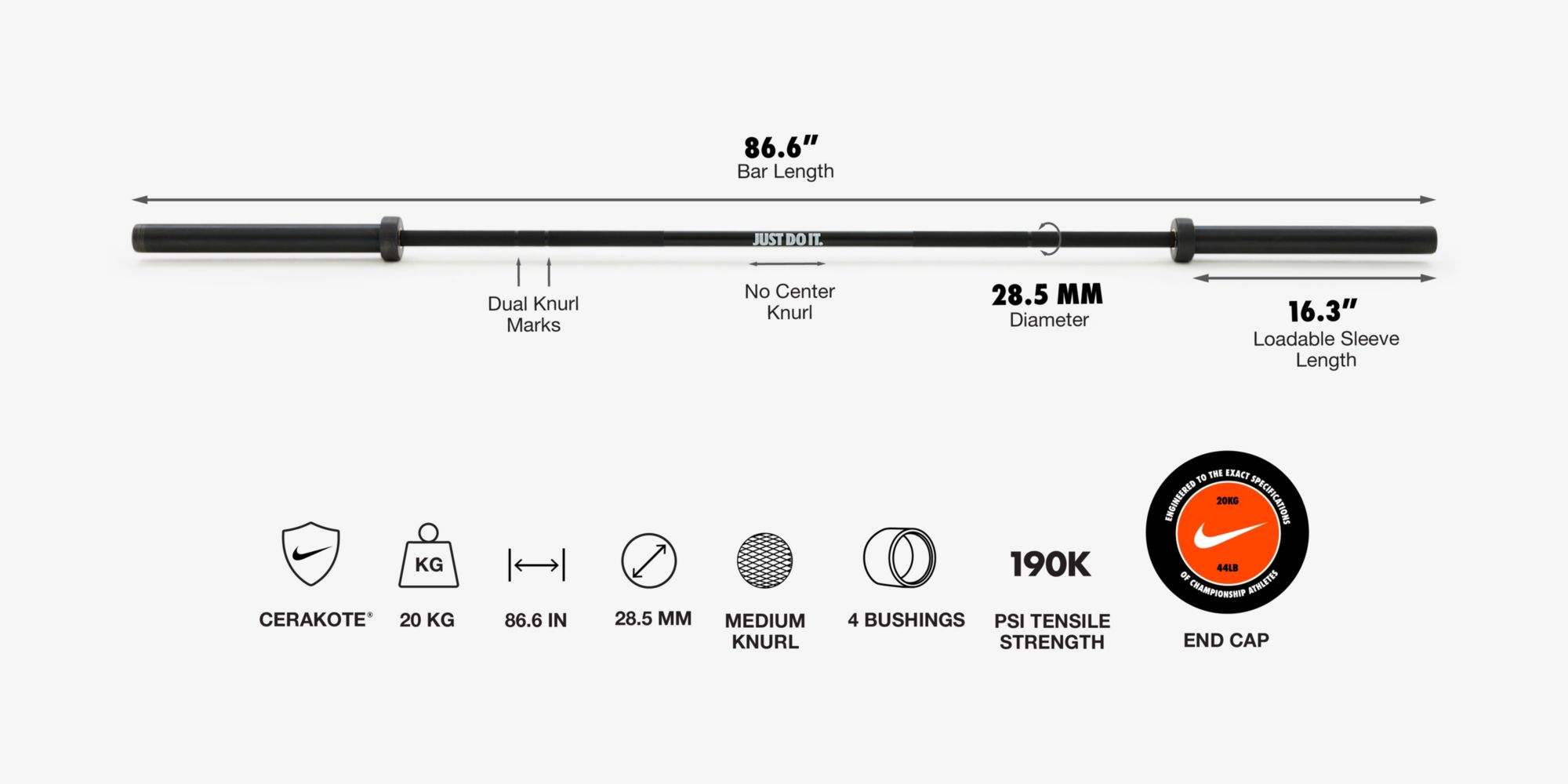 Nike Strength Shield Barbell – 20 KG product image