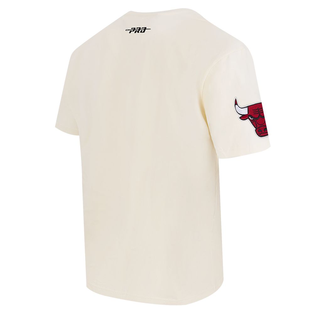 Pro Standard Men's Chicago Bulls Off White Script Drop Shoulder T-Shirt product image