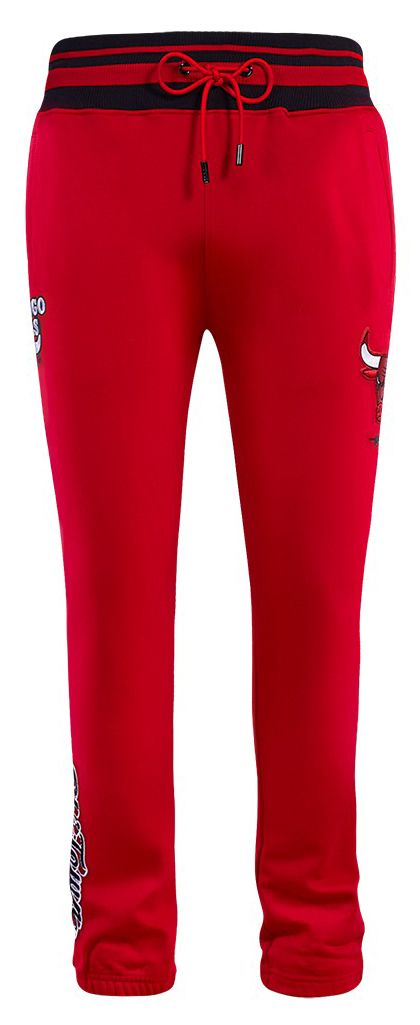 Pro Standard Men's Chicago Bulls Red Script Tail Rib Fleece Sweatpantss product image