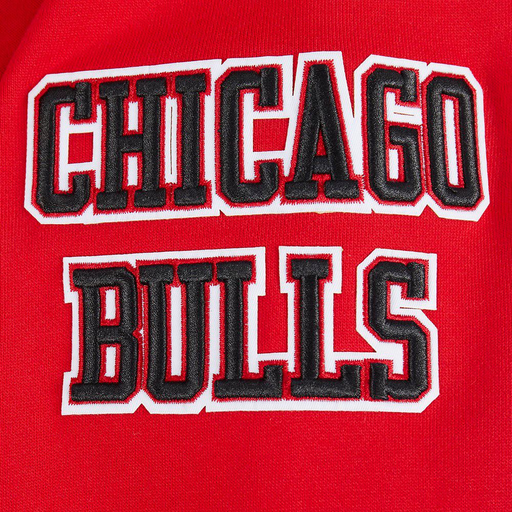 Pro Standard Men's Chicago Bulls Red Old English Fleece Crewneck Sweatshirt product image