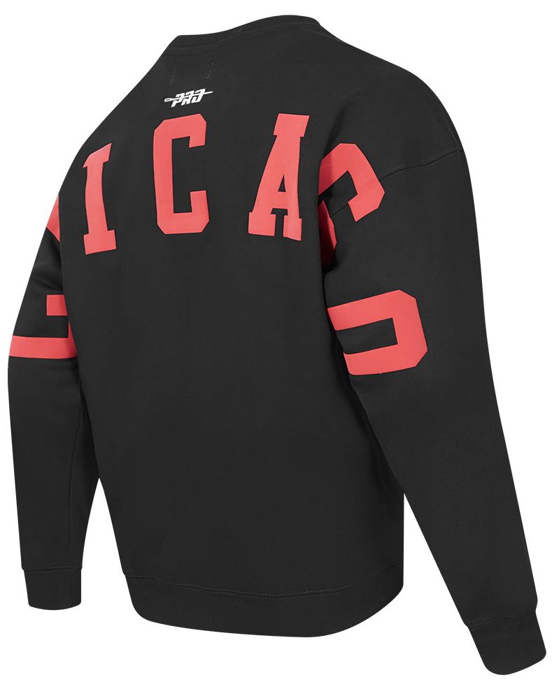 Pro Standard Men's Chicago Bulls Black Wingspan Drop Shoulder Fleece Crewneck Sweatshirt product image