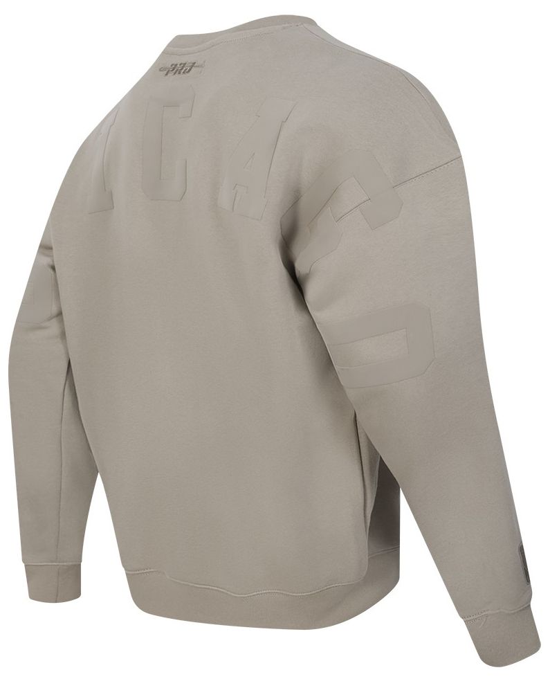 Pro Standard Men's Chicago Bulls Taupe Wingspan Drop Shoulder Fleece Crewneck Sweatshirt product image