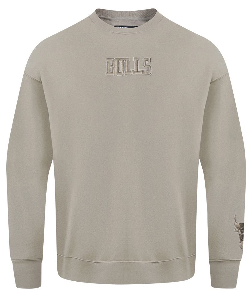 Pro Standard Men's Chicago Bulls Taupe Wingspan Drop Shoulder Fleece Crewneck Sweatshirt product image