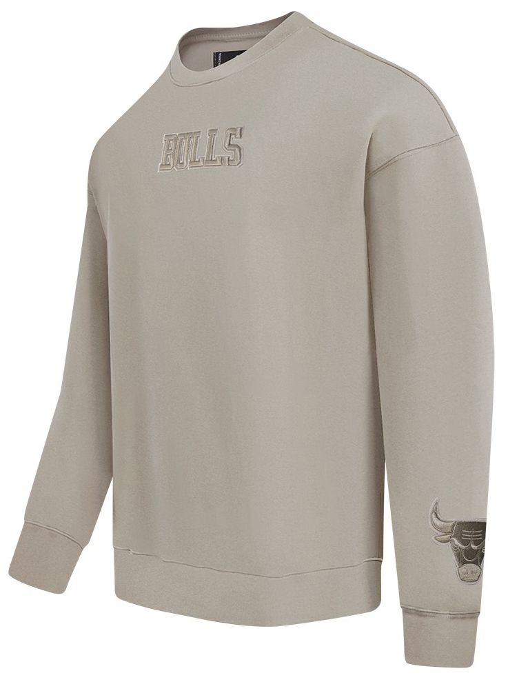 Pro Standard Men's Chicago Bulls Taupe Wingspan Drop Shoulder Fleece Crewneck Sweatshirt product image