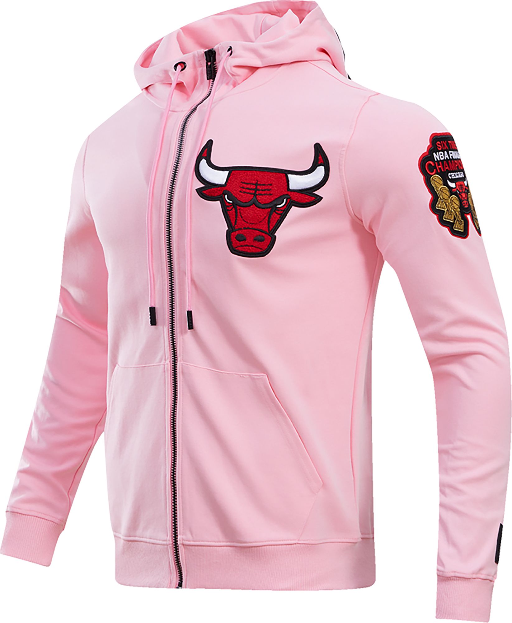 Pro Standard Men's Chicago Bulls Pink Chenille Full Zip Hoodie product image