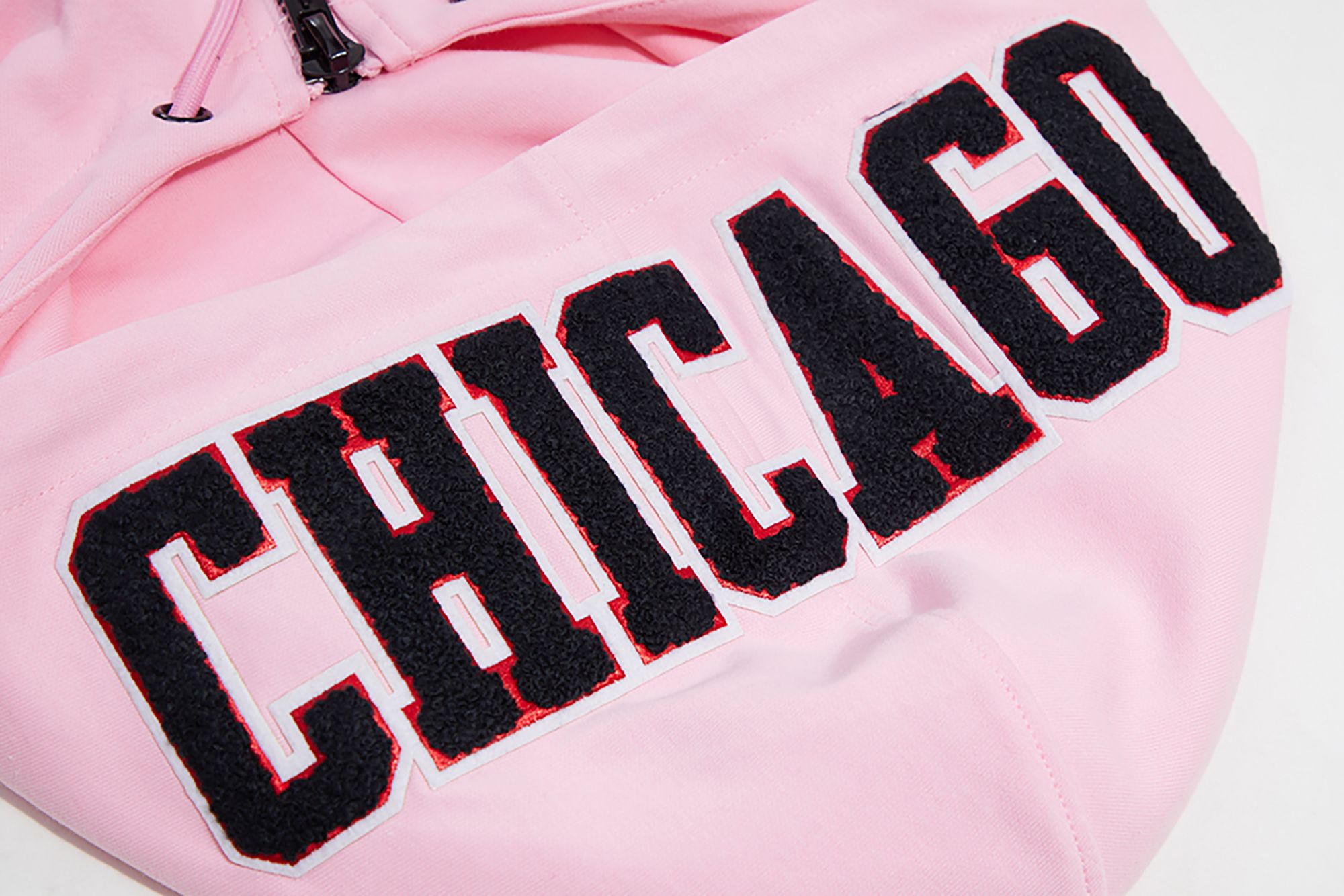 Pro Standard Men's Chicago Bulls Pink Chenille Full Zip Hoodie product image