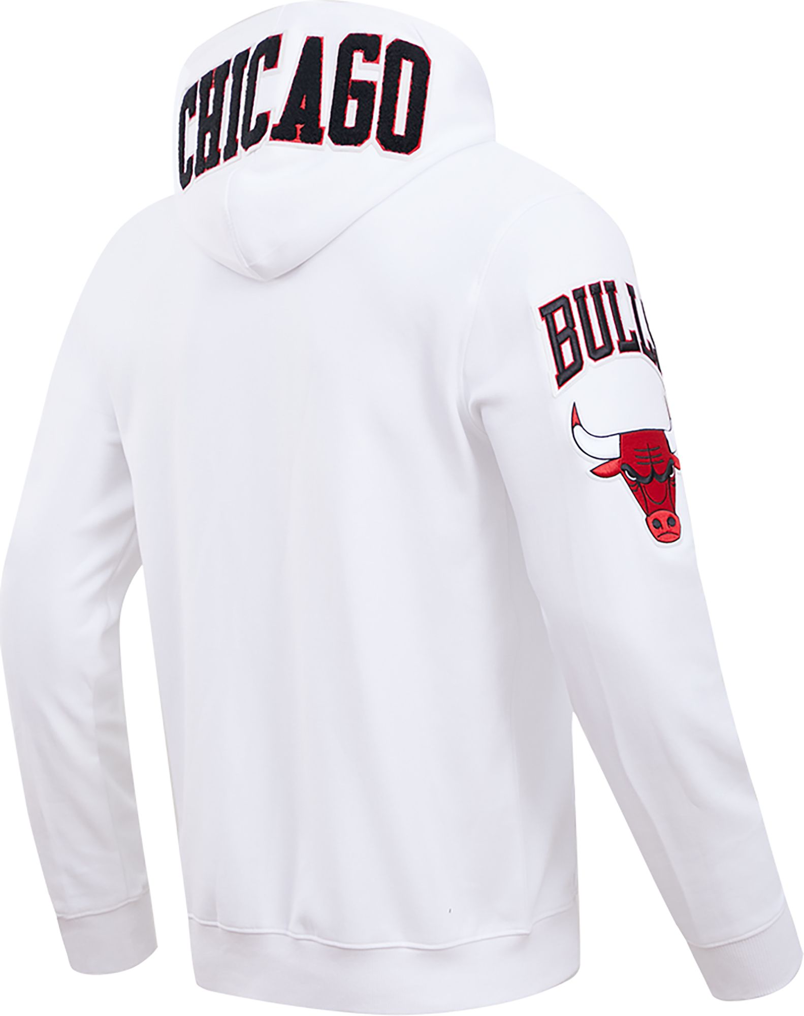 Pro Standard Men's Chicago Bulls White Chenille Full Zip Hoodie product image