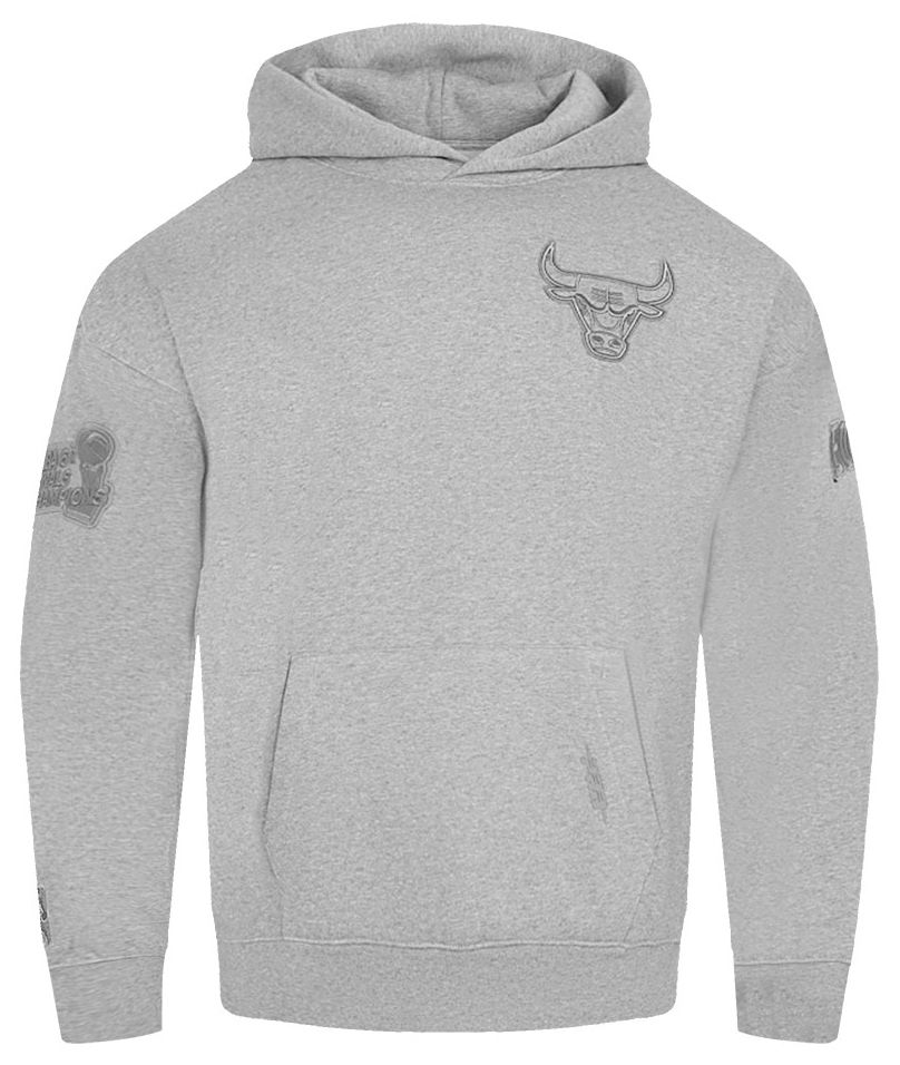 Pro Standard Men's Chicago Bulls Grey Neutral Drop Shoulder Fleece Hoodie product image