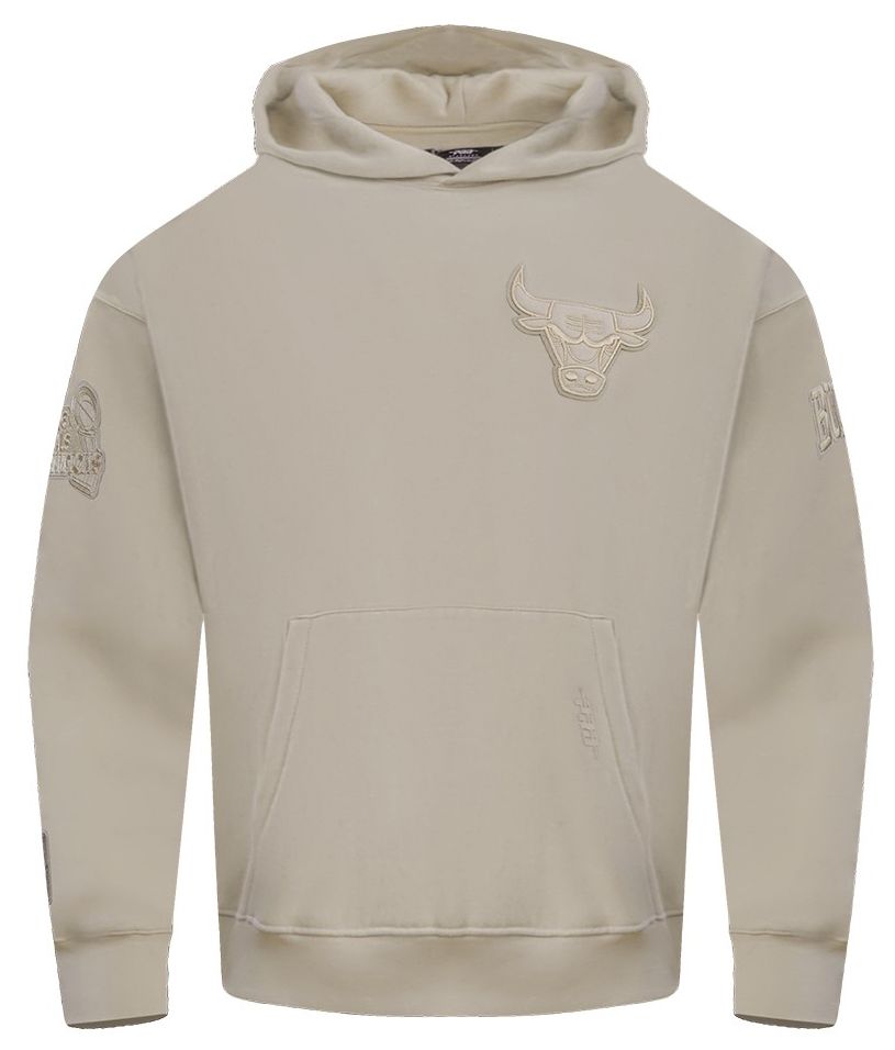 Pro Standard Men's Chicago Bulls Taupe Neutral Drop Shoulder Fleece Hoodie product image