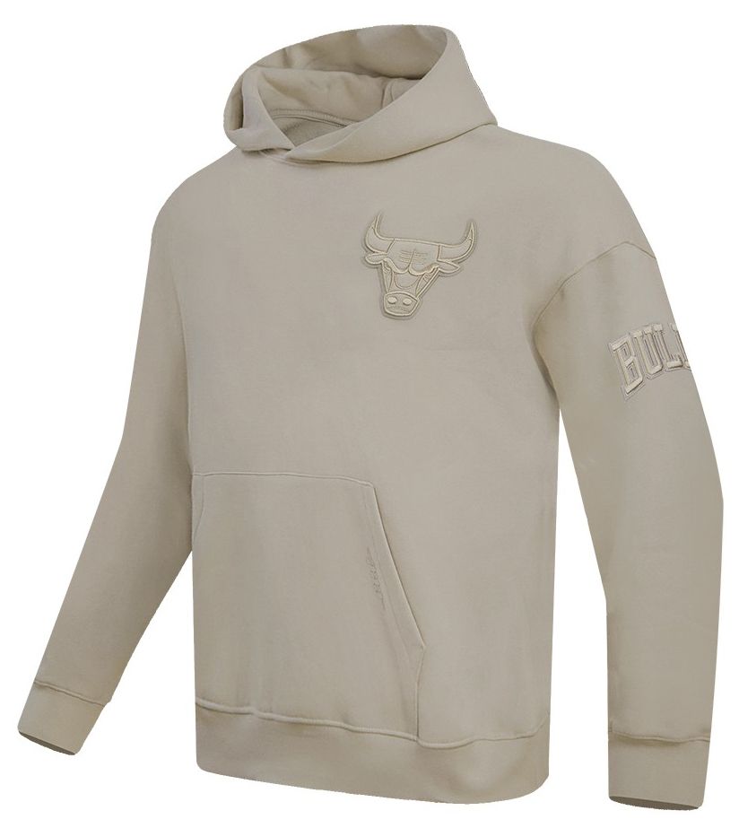 Pro Standard Men's Chicago Bulls Taupe Neutral Drop Shoulder Fleece Hoodie product image