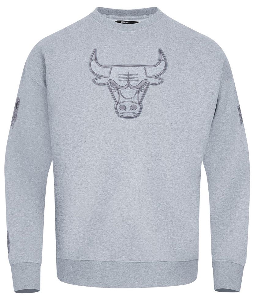 Pro Standard Men's Chicago Bulls Grey Neutral Drop Shoulder Fleece Crewneck Sweatshirt product image