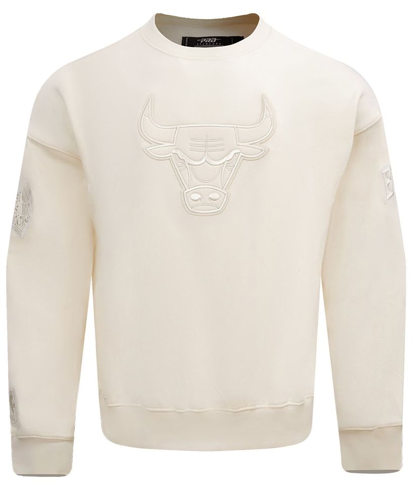 Pro Standard Men's Chicago Bulls Off White Neutral Drop Shoulder Fleece Crewneck Sweatshirt product image