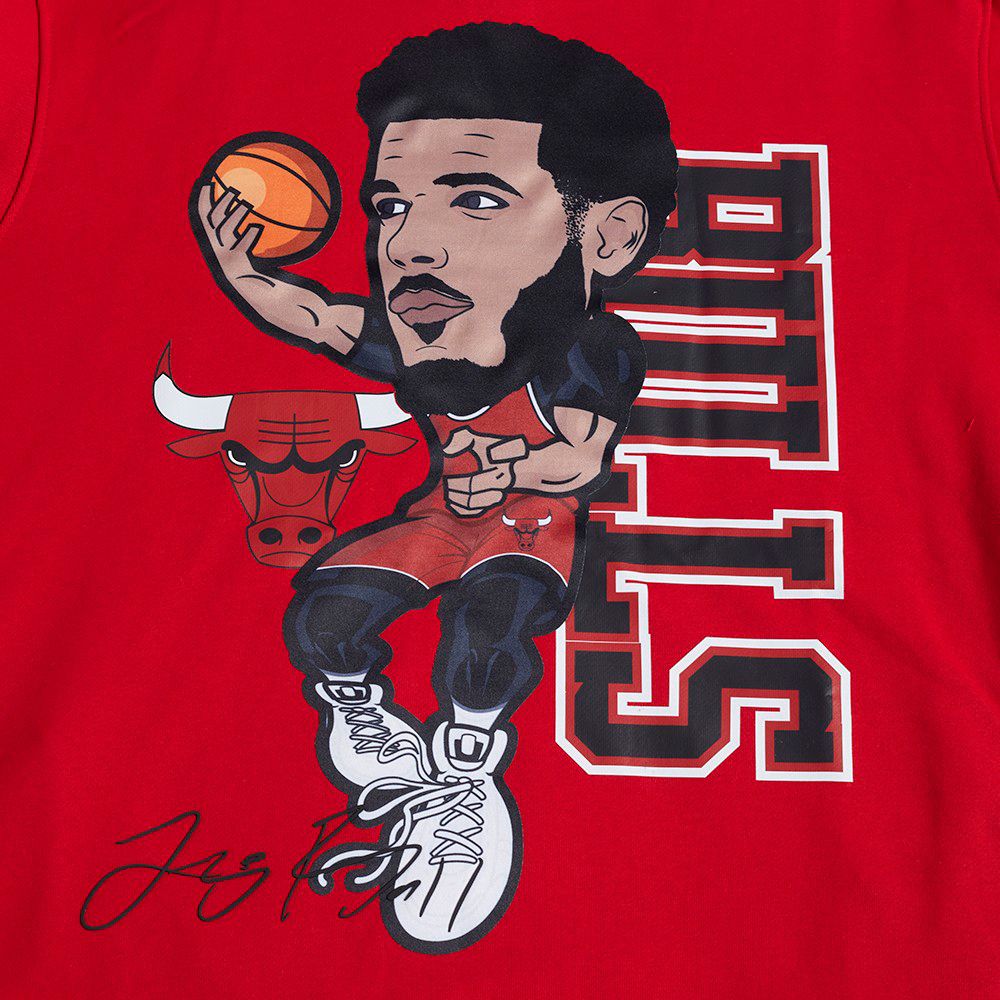 Pro Standard Men's Chicago Bulls Lonzo Ball #2 Red Skyhook Fleece Hoodie product image