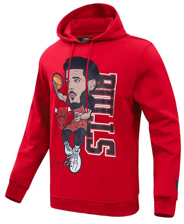 Pro Standard Men's Chicago Bulls Lonzo Ball #2 Red Skyhook Fleece Hoodie product image