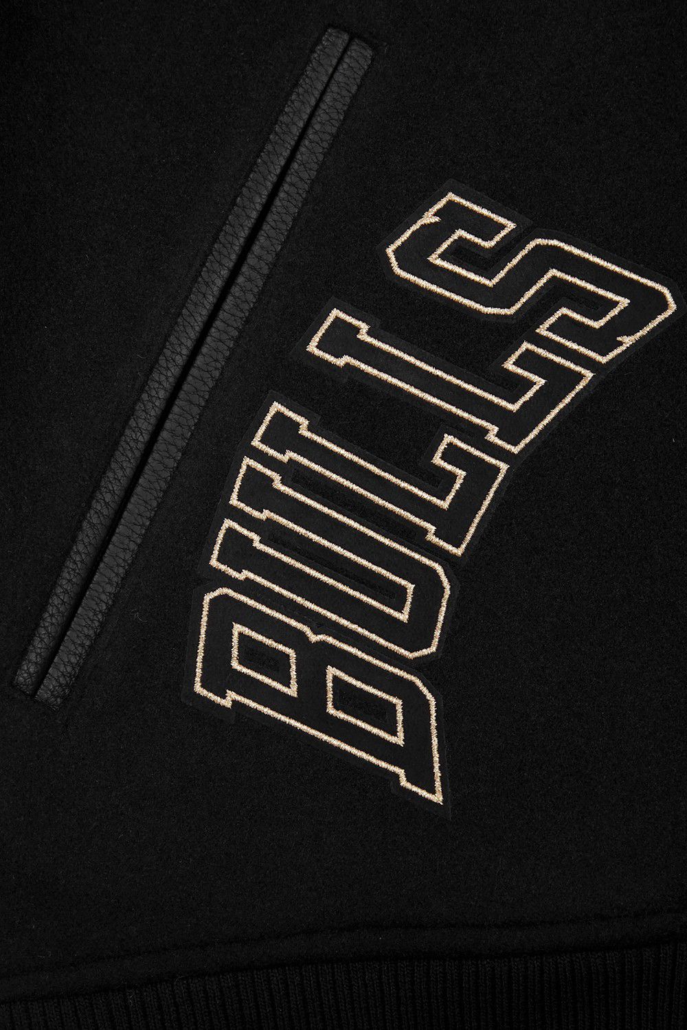 Pro Standard Men's Chicago Bulls Black & Gold Wool Varsity Jacket product image