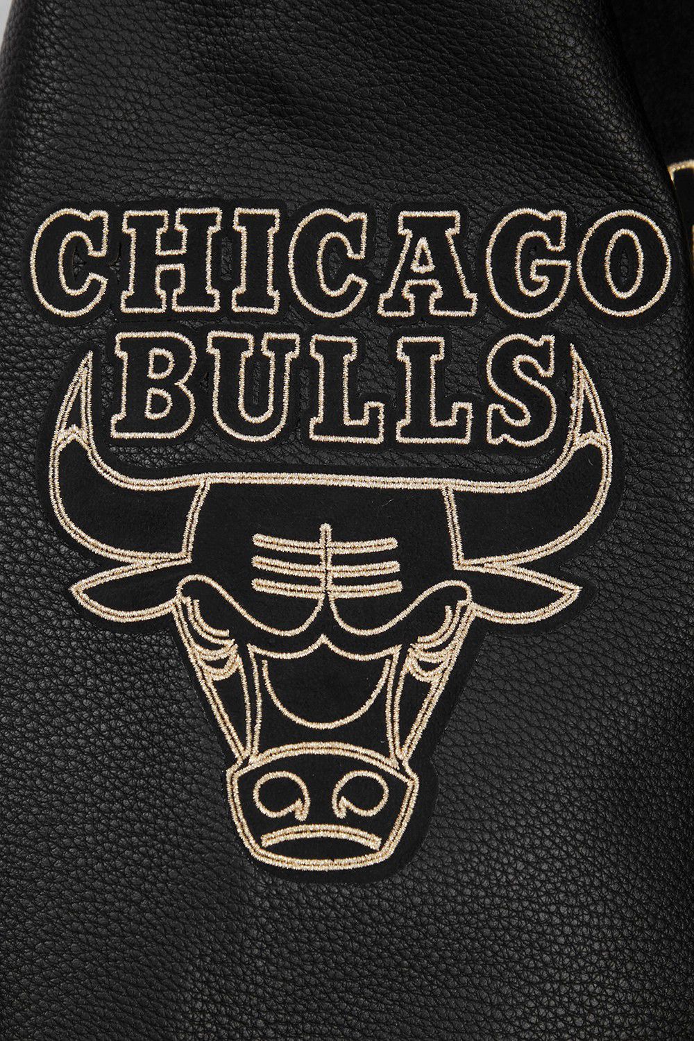 Pro Standard Men's Chicago Bulls Black & Gold Wool Varsity Jacket product image