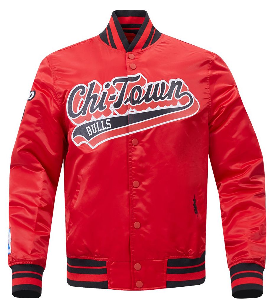 Pro Standard Men's Chicago Bulls Red Script Tail Satin Jacket product image