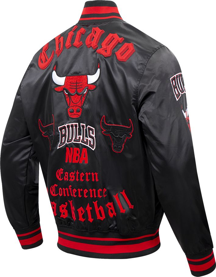 Pro Standard Men's Chicago Bulls Black Old English Logo Satin Jacket product image