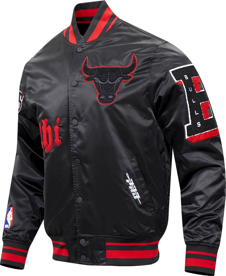 Pro Standard Men's Chicago Bulls Black Old English Logo Satin Jacket product image