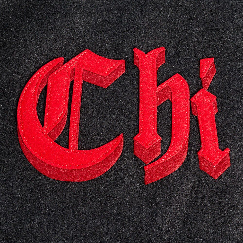 Pro Standard Men's Chicago Bulls Black Old English Rib Wool Varsity Jacket product image